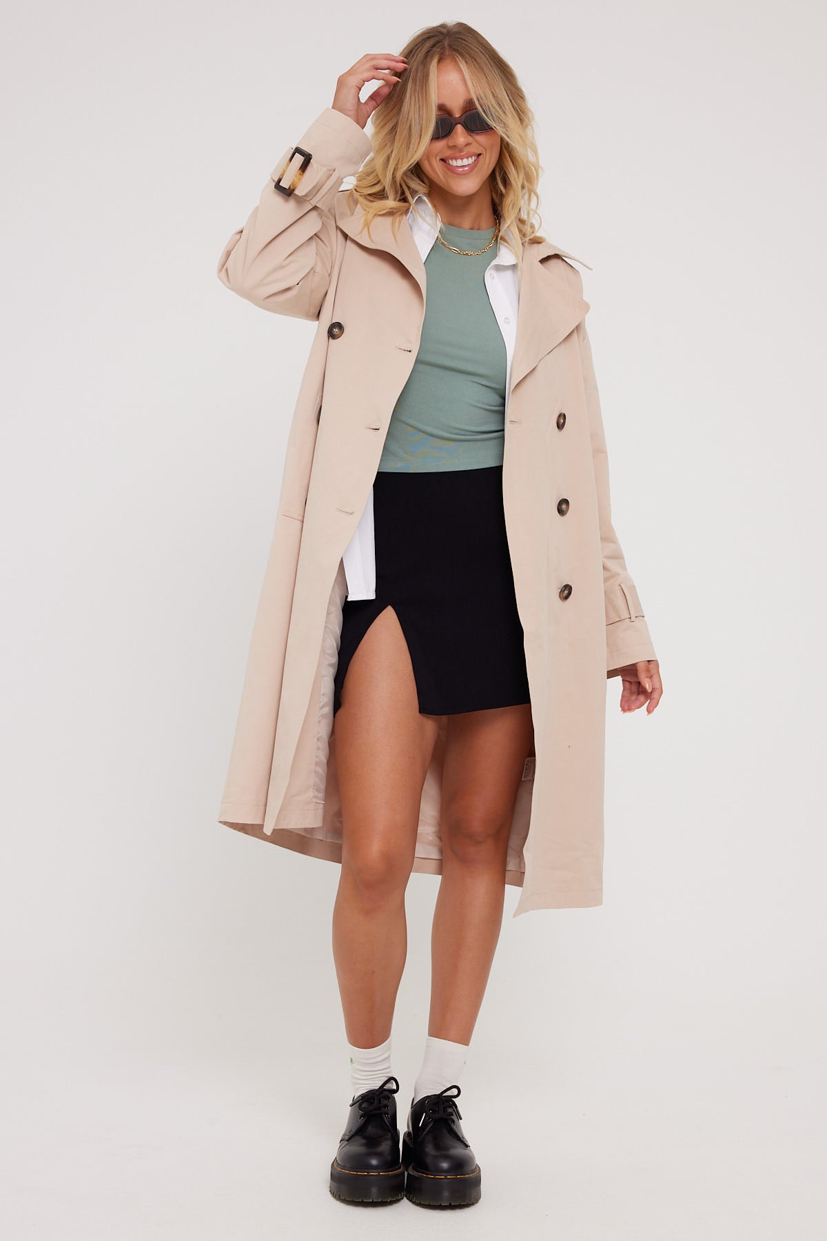 Perfect Stranger Tina Trench Coat Nude