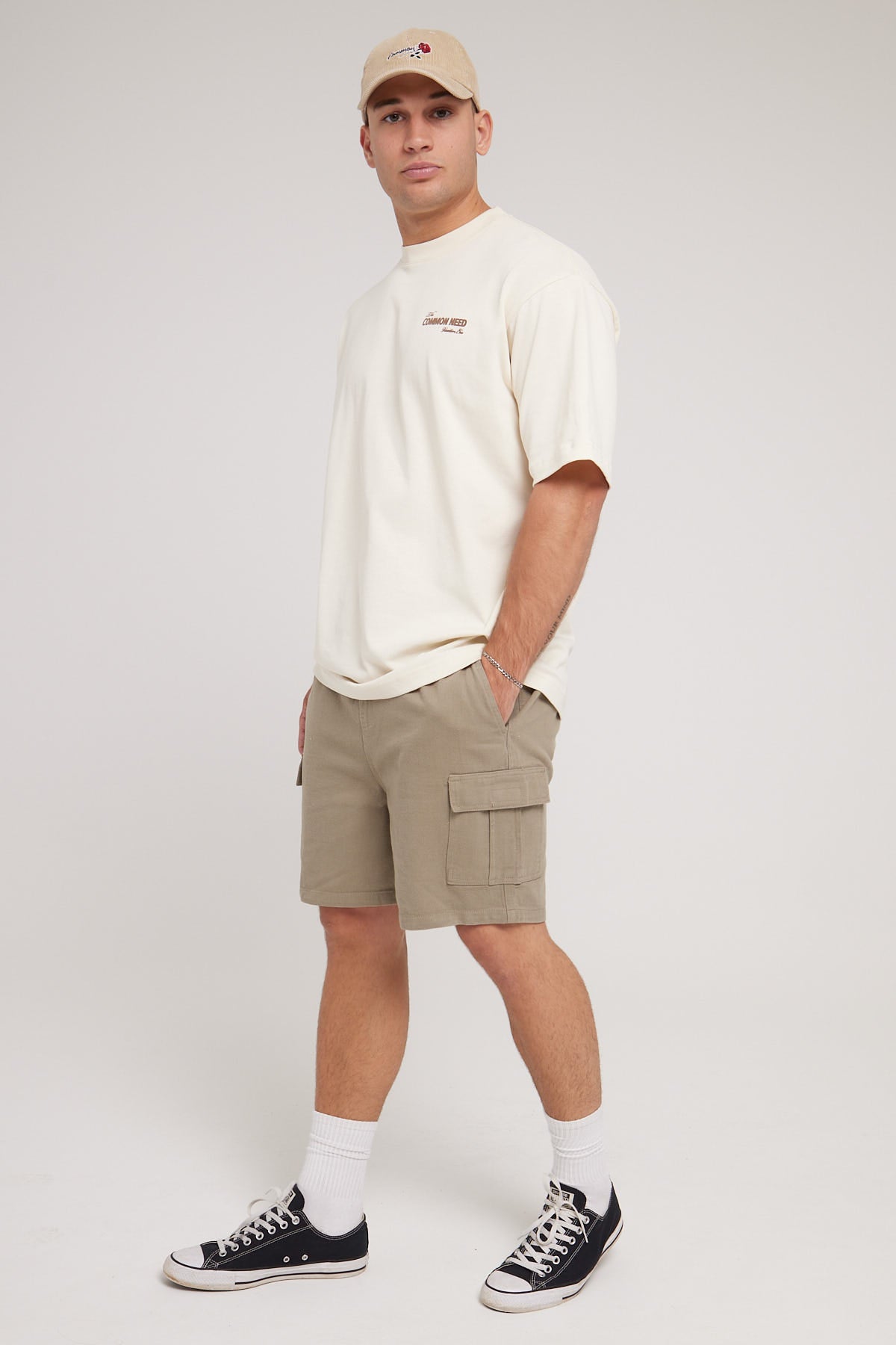 Common Need Relaxed Cargo Short Light Khaki