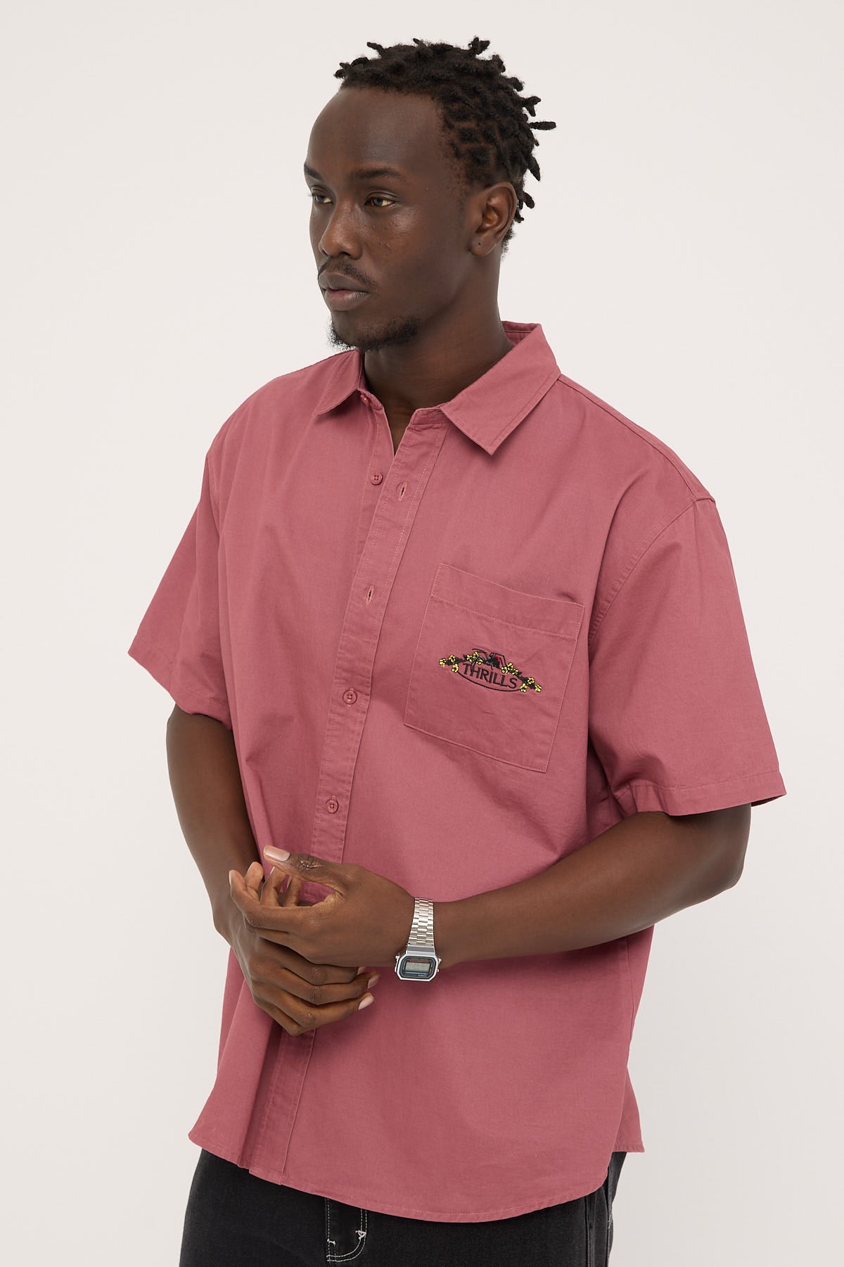 Thrills Deadly Garden Short Sleeve Shirt Hawthorn Rose