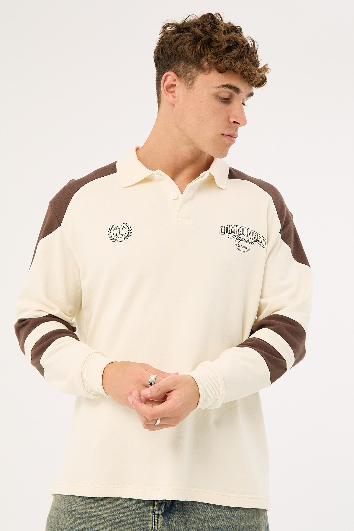 Common Need Imperium Rugby Shirt Off White/Brown